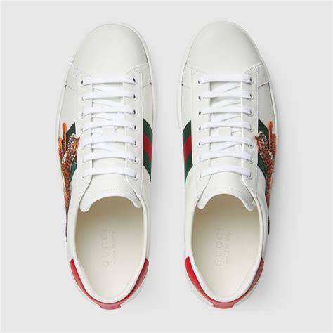 gucci ace tiger patch sneakers|Gucci tiger button up.